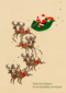 zakelijke kerstkaart met kerstman en rendieren