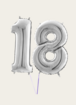 Cijferballon 18 Jaar Zilver XL
