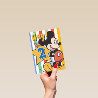 Hey jij bent 2 Mickey Mouse verjaardagskaart
