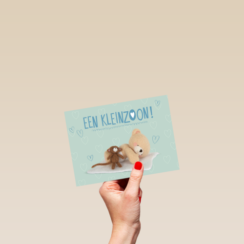 Een knuffelaapje voor jullie kleinzoon