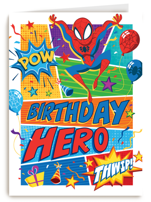 spiderman kaart birthday hero