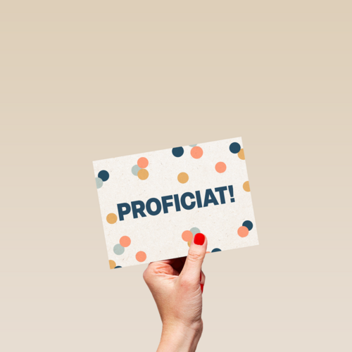 Proficiat met confetti