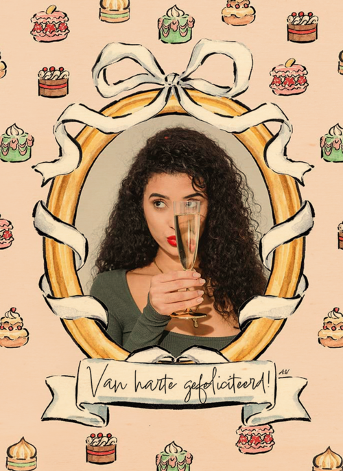 Verjaardagskaart foto cupcakes en spiegel