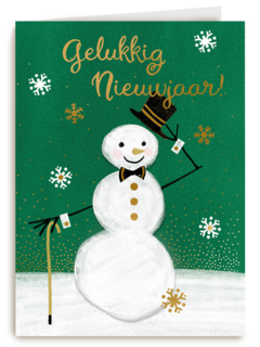 Gelukkig nieuwjaar sneeuwman