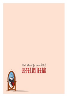 liefheersbeestje voor de spiegel