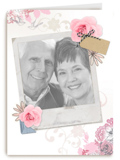 Roze rozen met fotolijst