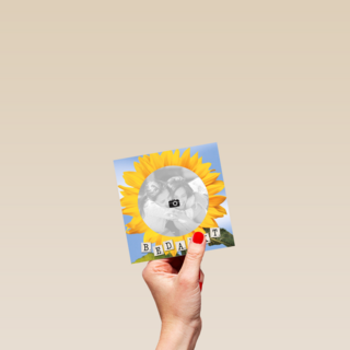 fotokaart bedankt met zonnebloem