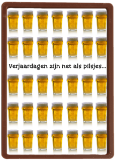 verjaardagen als pilsjes