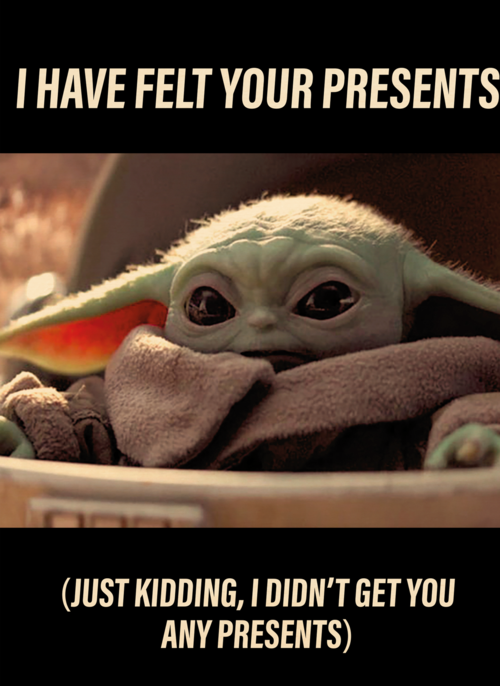 Star Wars Grogu kaart no presents