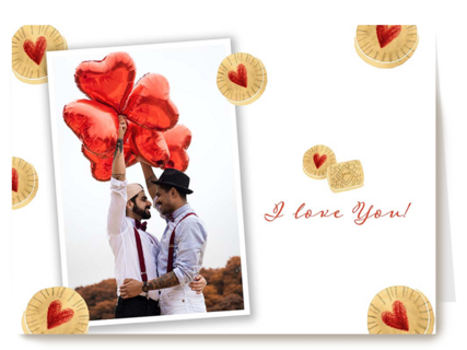 Fotokaart Valentijnsdag fotokader met hartjes