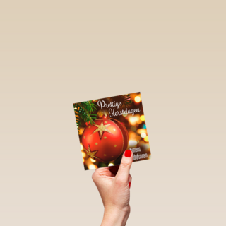 zakelijke kerstkaart met rode kerstbal