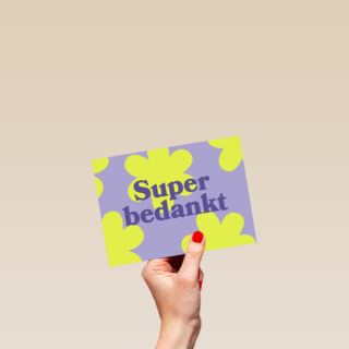 Super bedankt groen lila