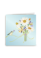 Blanco kaart vogel met bloemen