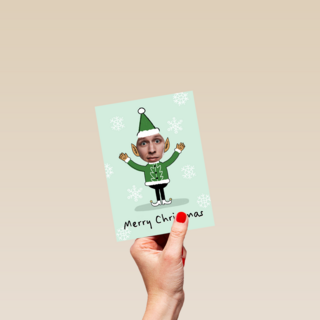 merry christmas met deze foto elf kaart