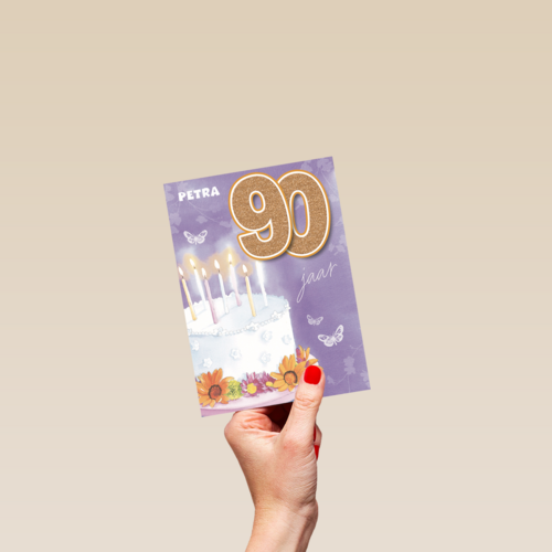 verjaardag leeftijden taart met kaarsjes 90
