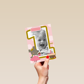 fotokaart kids meisje jarig