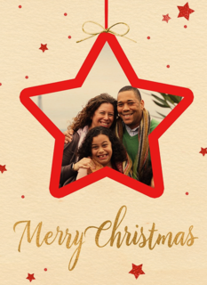 kerstkaart fotokaart rode kerstster