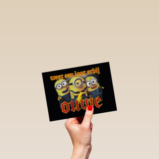 verjaardagskaart minions weer een jaar erbij ouwe
