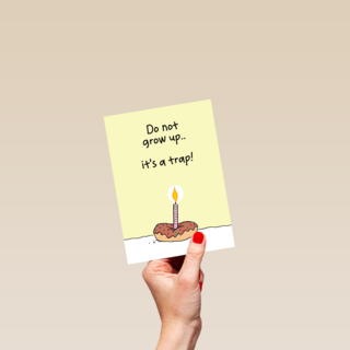 Verjaardagskaart man vrouw grappig Do not grow up