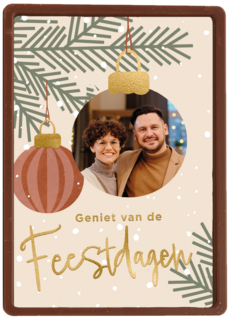 Kerstballen feestdagen fotokaart