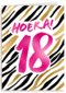 Verjaardagskaart Hoera 18 meisje vrouw