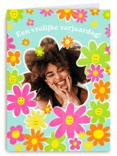 Een vrouwelijke verjaardag fotokaart