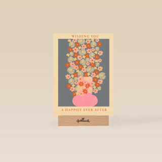 Getrouwd kaart met bloemen