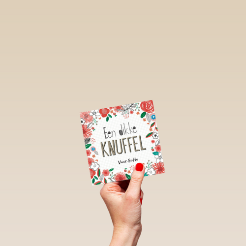kaart zomaar een dikke knuffel bloemen