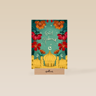 eid mubarak kaart met bloemen