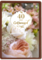 Huwelijkskaart 40 jaar getrouwd foto met bloemen