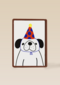 Dog with a party hat