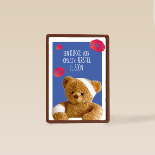 beterschapskaart beer een dikke zoen verband
