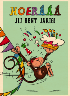 hoera jij bent jarig aap