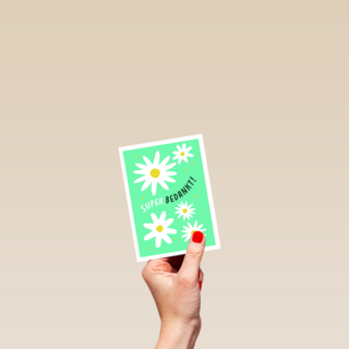 Suber bedankt kaart bloemen