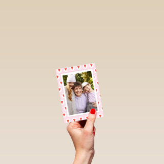 fotokaart roze met hartjes