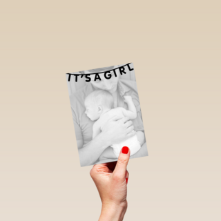 fotokaart enkel its a girl vlaggetje