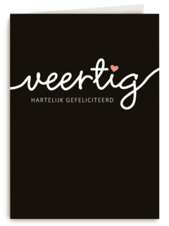 Verjaardagskaart 40 veertig hartelijk gefeliciteerd