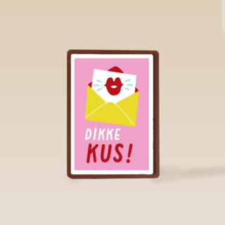 Zomaar kaartje dikke kus roze