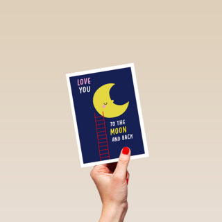 Liefdeskaart love you to the moon and back