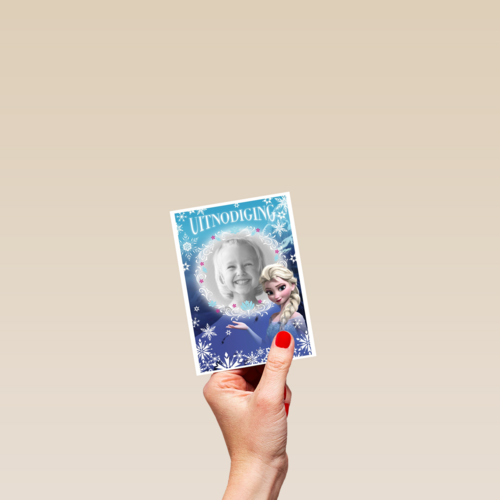 fotokaart frozen uitnodiging elsa