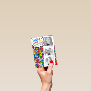 fotokaart jarige gekleurde confetti