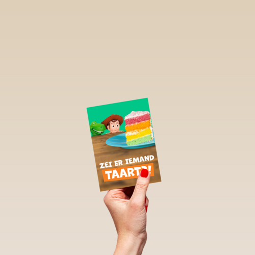 Toy Story kaart Zei er iemand taart