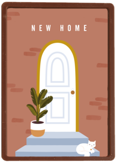 verhuisdkaart new home white kat