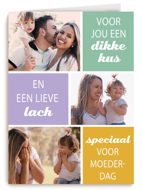 fotokaart moederdag 3 fotos dikke kus