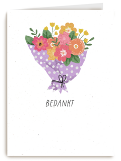 Bedankt kaart algemeen bloemen
