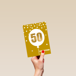 Verjaardagskaart leeftijden 50 ballon
