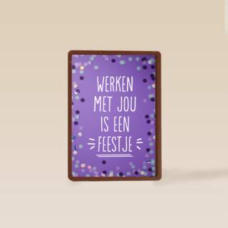 Bedankt kaart thuiswerken werken met jou is een feestje