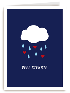 Sterkte kaart wolkje met hartjes regen