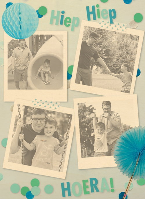 4 fotos slingers blauw