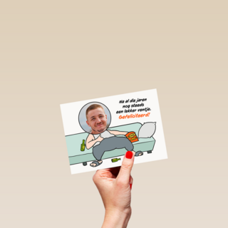 Verjaardagskaart foto man grappig